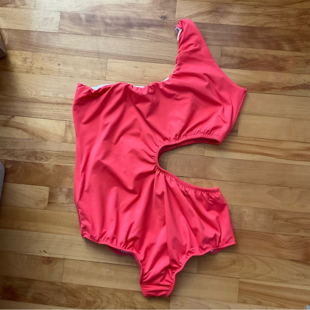 Rebdolls One Shoulder Cut Out One Piece Swimsuit